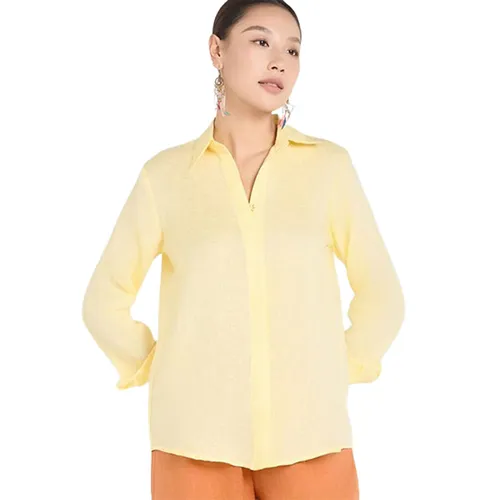 Áo Sơ Mi Nữ F2 Fashion & Freedom A Touch Of Effortless Elegance SMW360-VT-XXL-0325 Màu Vàng Tươi Size XXL
