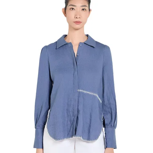 Áo Sơ Mi Nữ F2 Fashion & Freedom A Touch Of Effortless Elegance SMW646-XANH-S-0324 Màu Xanh Size S