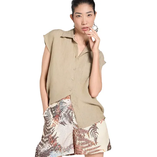 Áo Sơ Mi Nữ F2 Fashion & Freedom Linen Be A Touch Of Effortless Elegance SMW643-VMT-XXL Màu Nâu Be Size XXL