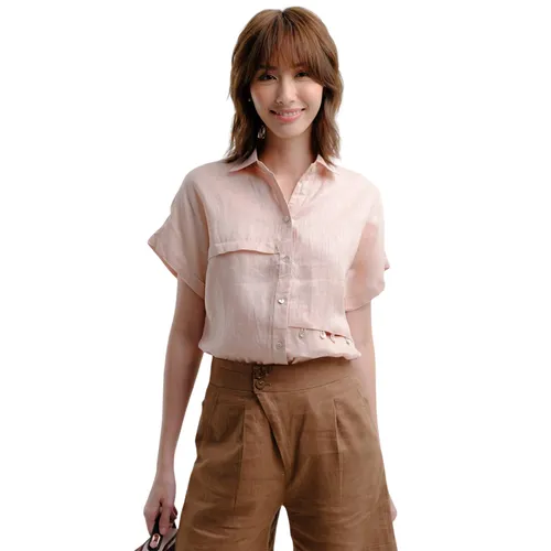 Áo Sơ Mi Nữ F2 Fashion & Freedom Linen Hương Mùa Hè AK497-H-S-1121 Màu Hồng Size S