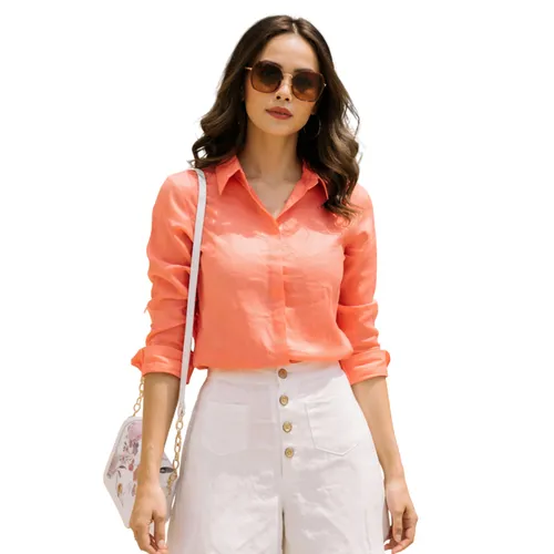 Áo Sơ Mi Nữ F2 Fashion & Freedom Linen SMW360-HC-S-0422 Màu Hồng Cam Size S