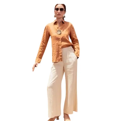 Áo Sơ Mi Nữ F2 Fashion & Freedom Linen SMW360-NC-S-0623 Màu Nâu Cam Size S