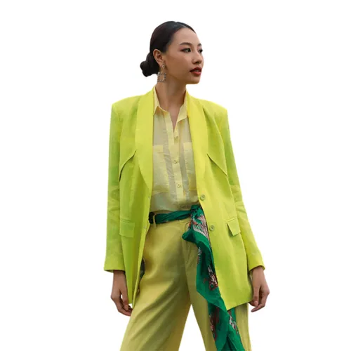 Áo Sơ Mi Nữ F2 Fashion & Freedom Linen SMW367-V-S-0424 Màu Vàng Size S