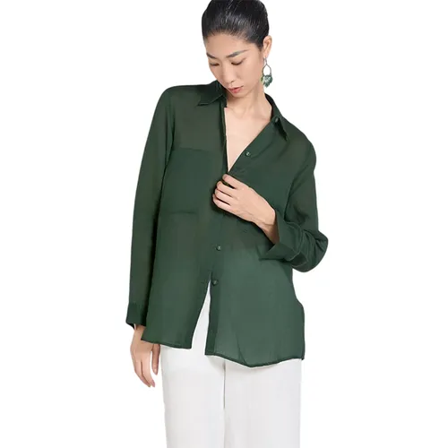 Áo Sơ Mi Nữ F2 Fashion & Freedom Linen SMW367-Xanh Nhot-S-0424 Màu Xanh Size S