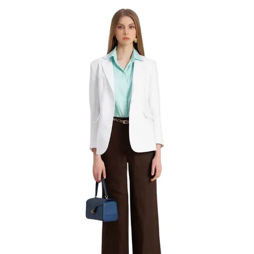 Áo Sơ Mi Nữ F2 Fashion & Freedom Teal Linen Shirt SMW360-Xanh Ngọc-S-0323 Màu Xanh Ngọc Size S