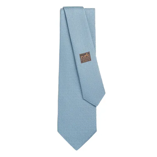 Cà Vạt Nam Hermès H Trefles Tie H659448T 09 Ciel Màu Xanh Blue