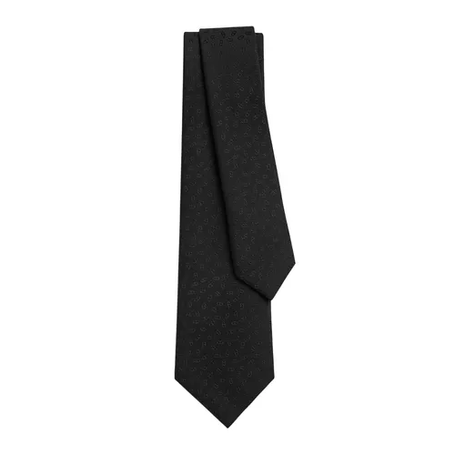 Cà Vạt Nam Hermès Faconnee Maillons Tie Noir Rộng 7cm H036386T 01 Màu Đen