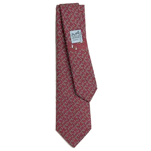 Cà Vạt Nam Hermès Fers Lucky Tie Bordeaux/ Bleu Moyen/ Azur Màu Đỏ