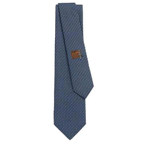 Cà Vạt Nam Hermès Maillons Club Tie H339238T 03 Marine/ Bleu Màu Xanh Hải Quân
