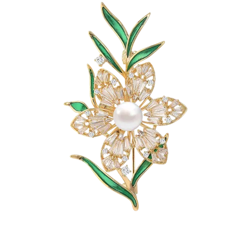 Cài Áo Nữ Meri Summer Blossom BR988 Màu Vàng Phối Xanh