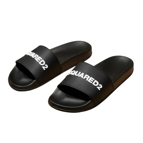 Dép Nam Dsquared2 Chữ Trắng FSM0085 17208869 2124 Màu Đen Size 41