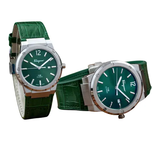 Đồng Hồ Đôi Salvatore Ferragamo F80 Màu Xanh Lá