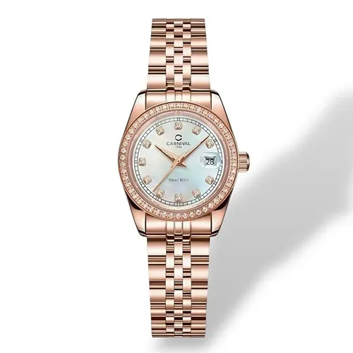 Đồng Hồ Nữ Carnival 8131L2-VH-TK&nbsp;Quartz Màu Vàng Hồng