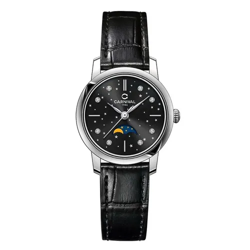 Đồng Hồ Nữ Carnival Quartz 8193L-VT-DD-D Màu Đen