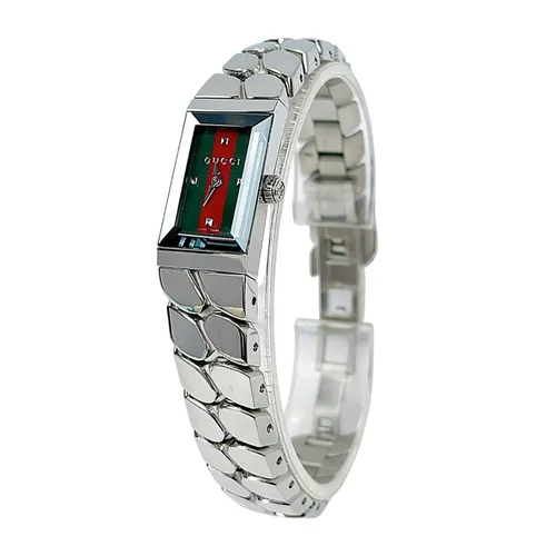 Đồng Hồ Nữ Gucci G-Frame Quartz Watch Màu Bạc/Xanh