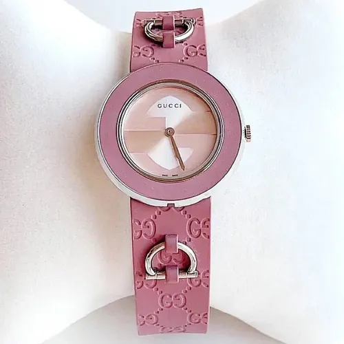 Đồng Hồ Nữ Gucci U-Play White Dial Purple Leather YA129416 35mm Màu Hồng