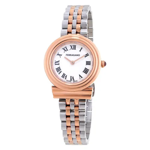 Đồng Hồ Nữ Salvatore Ferragamo Gancini Quartz White Dial Ladies Watch SFMV01624 Màu Bạc