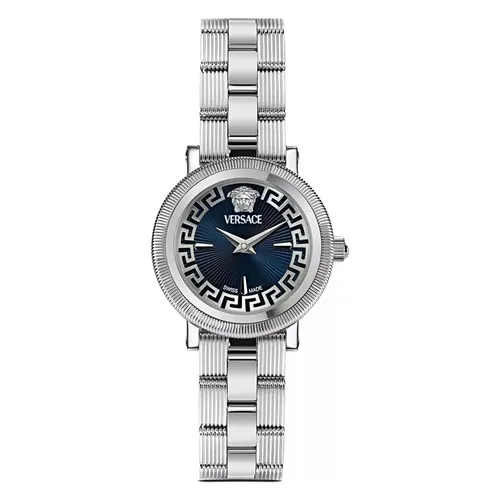 Đồng Hồ Nữ Versace Greca Flourish Blue Watch 28mm Màu Xanh Bạc