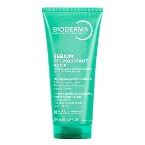 Gel Rửa Mặt Làm Sạch Sâu & Hỗ Trợ Giảm Mụn Bioderma Sebium Gel Moussant Actif 200ml