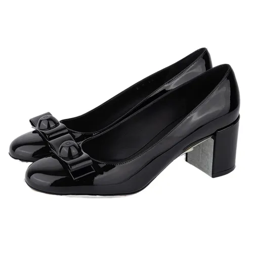 Giày Cao Gót Nữ Salvatore Ferragamo Patent Leather In Black 01K761 787495 Màu Đen Size 7.5