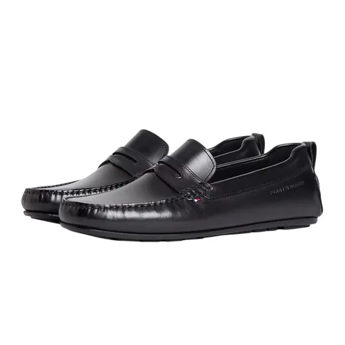Giày Lười Nam Tommy Hilfiger Leather Driving Loafer 05790 Màu Đen Size 40
