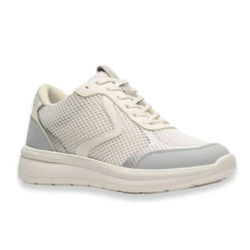 Giày Sneaker Nữ Clarks Woman Lifestyle Walking Ezrinn Tie Combinazione Verde Màu Trắng White/Grey Màu Trắng Xám Size 36