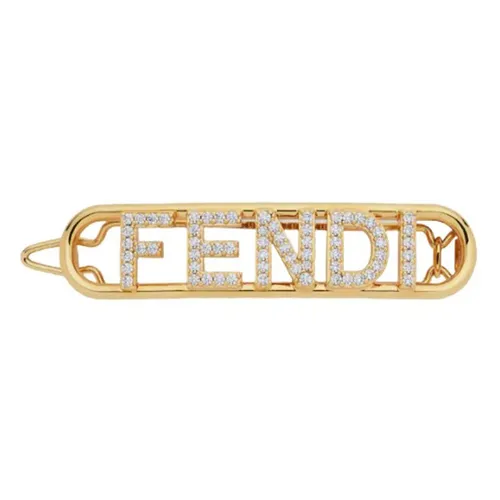 Kẹp Tóc Nữ Fendi Fendigraphy Hair Clip Gold Màu Vàng Gold