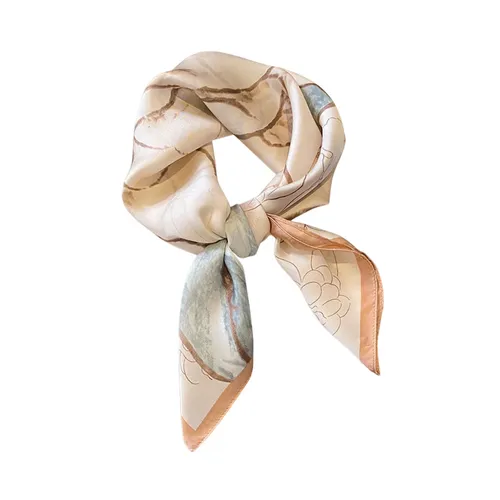 Khăn Choàng Nữ Meri&nbsp;Romantic Camellia SC33 Màu Be Nâu