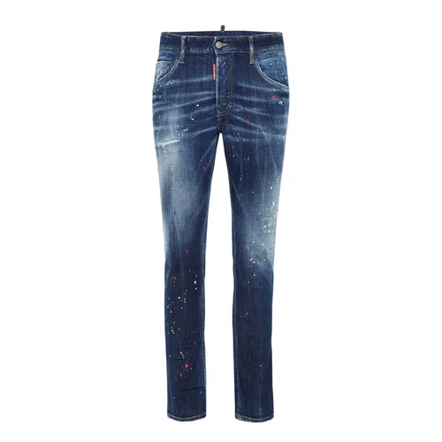 Quần Jean Nam Dsquared2 Medium Easy Wash Skater Jeans Màu Xanh Đậm Size 44