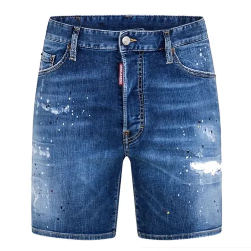 Quần Short Nam Dsquared2 Marine Màu Xanh Denim Size 44