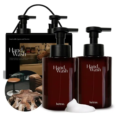 Set Nước Rửa Tay Hetras Perfumed Bubble Hand Wash Hotel Wood 515ml