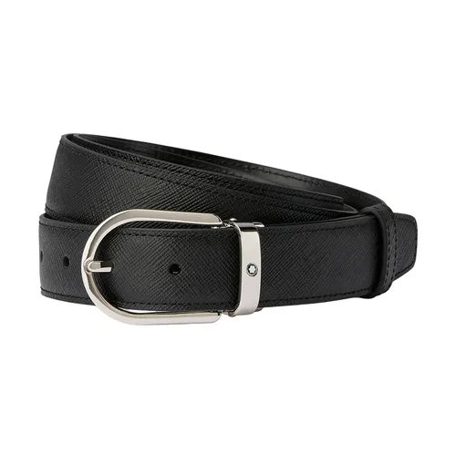 Thắt Lưng Hai Mặt Montblanc Reversible Leather Belt Độ Rộng Bản 3cm Màu Đen