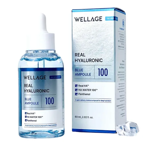Tinh Chất Cấp Nước, Phục Hồi Da Căng Bóng Wellage Real Hyaluronic Blue Ampoule 60ml