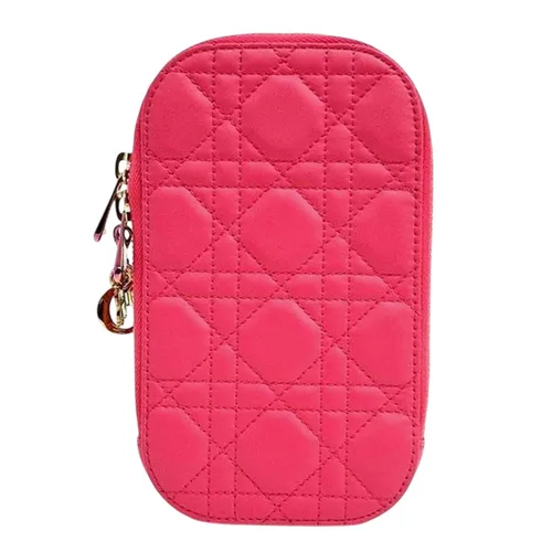 Túi Đeo Chéo Nữ Dior Phone Holder Crossbody Bag Màu Hồng