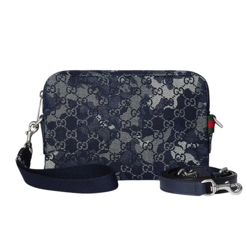 Túi Đeo Chéo Gucci GG Denim Small Crossbody Bag Màu Xanh Navy