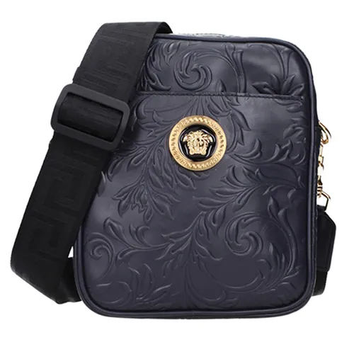 Túi Đeo Chéo Nam Versace Bandouliere Homme Cuir Bleu Nuit Dark Navy F83753-715-9937 Màu Xanh Đen