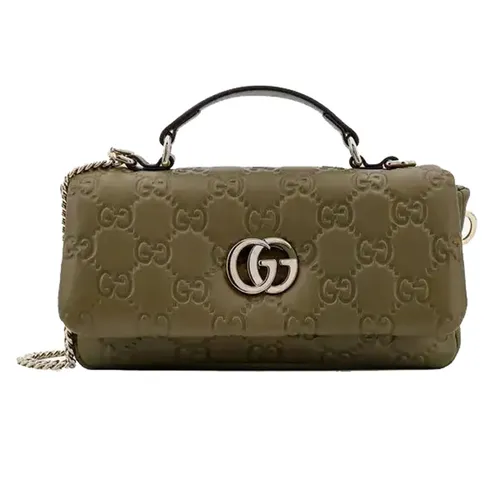 Túi Đeo Chéo Nữ Gucci GG Mini Milano Leather Handbag Green Màu Xanh Olive