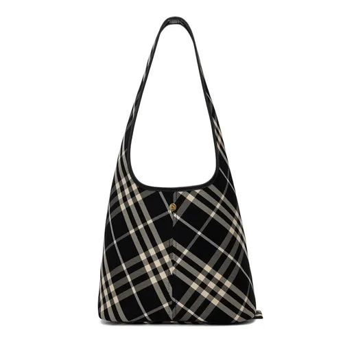 Túi Đeo Vai Nữ Burberry Small Check Shoulder Bag Black & Off-White Màu Đen/Trắng