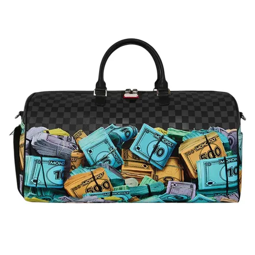 Túi Trống Sprayground Monopoly Money Stacks Duffle Black Manor Màu Đen