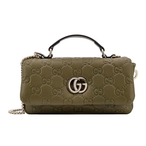 Túi Xách Tay Gucci Mini GG Milano Leather Handbag Màu Xanh Rêu