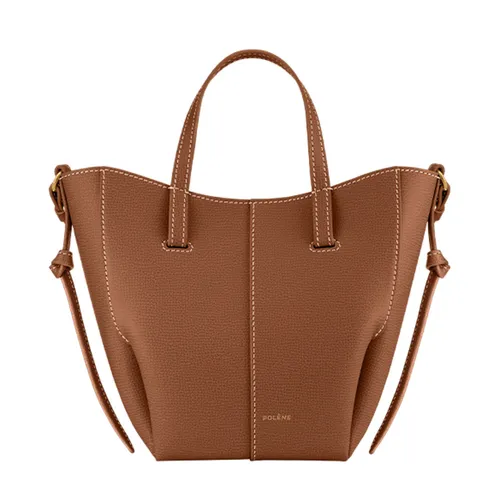 Túi Xách Tay Nữ Polène Cyme Tote Nano Edition Textured Camel Màu Nâu