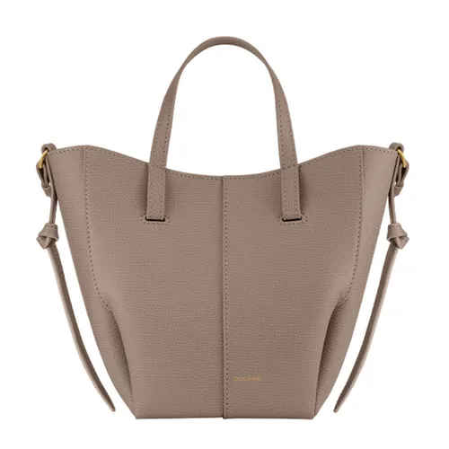 Túi Xách Tay Nữ Polène Cyme Tote Nano Edition Textured Taupe Màu Nâu Xám
