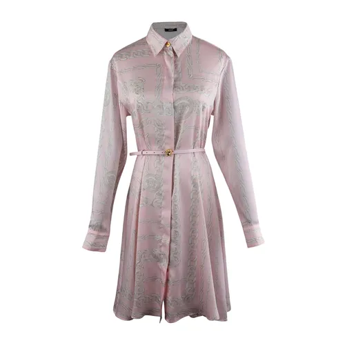 Váy Nữ Versace Treasure Mid-Length Silk Shirt In Pink 1021425 A17051 5PG40 Màu Hồng Size 38