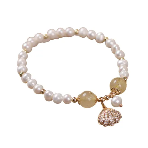 Vòng Đeo Tay Nữ Kya Jewel Jessica Pearl Ngọc Trai Shimmering Shell JB20-V Màu Vàng