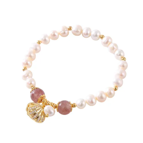 Vòng Đeo Tay Nữ Kya Jewel Ngọc Trai Shimmering Shell JB20-H Màu Trắng/Hồng