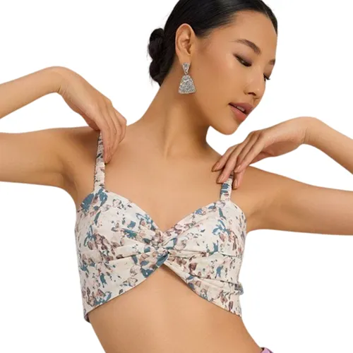 Áo Bra Nữ F2 Fashion & Freedom Women's Linen Bra Cream Floral The Art Of Styling AK553-KH-S-0323 Màu Kem Size S