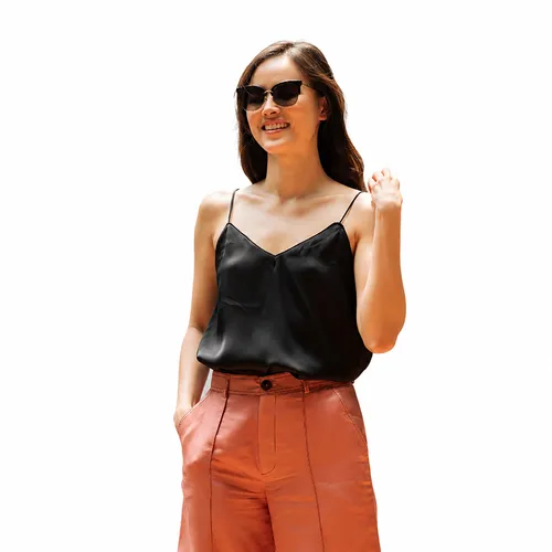 Áo Hai Dây Lụa Nữ F2 Fashion & Freedom AK376-D-S-0320 Màu Đen  Size S