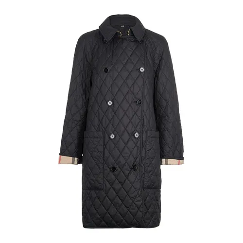 Áo Khoác Nữ Burberry Tything Quilted Jacket Màu Đen Size S