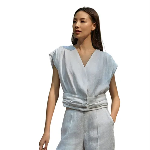Áo Kiểu F2 Fashion & Freedom Into The Wood White Linen Blouse AK629-TRANG-S-0524 Màu Trắng Size S