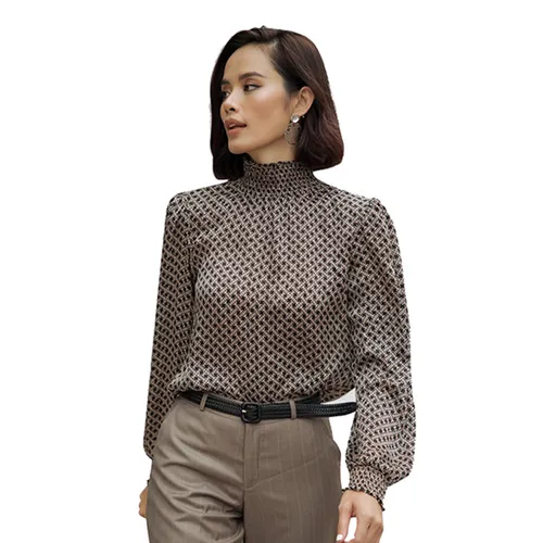 Áo Kiểu Nữ F2 Fashion & Freedom AK432-0920-VHT-S Màu Xám Họa Tiết Size S